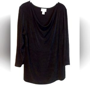 *SOLD on Ebay *Chico's Travelers Women's Medium 2 Black Slinky Top